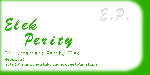 elek perity business card
